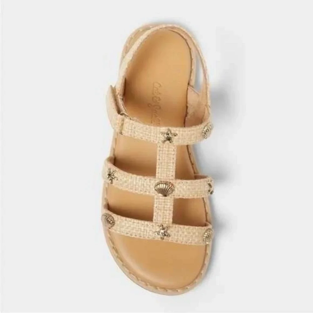 Baby Girls Raffia Sandals by Cat & Jack‎ Kinsley Beige Size 7 New With Tags